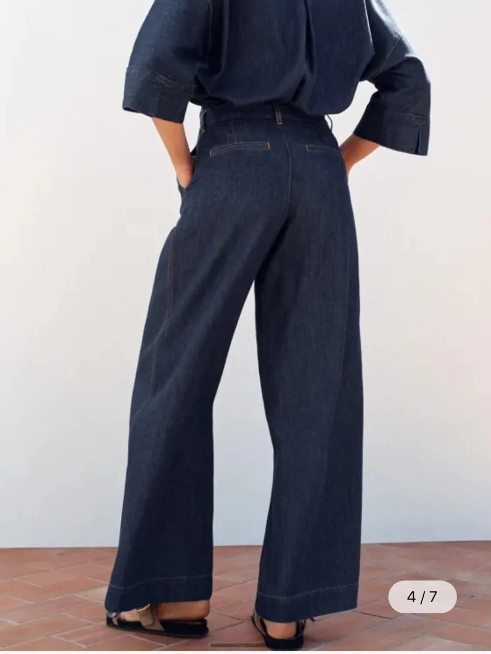 NEW ZARA High-waisted trousers DARK INDIGO  Size 2 EUR 34  🚨FIRM PRICE